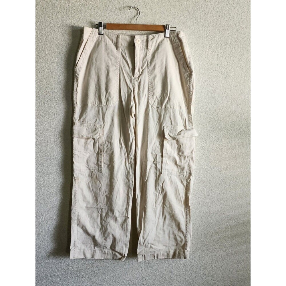 Universal Thread Cream Cargo Hi-Rise Wide Leg Size 12 Pants
